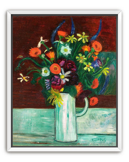 Flowers above the green table
