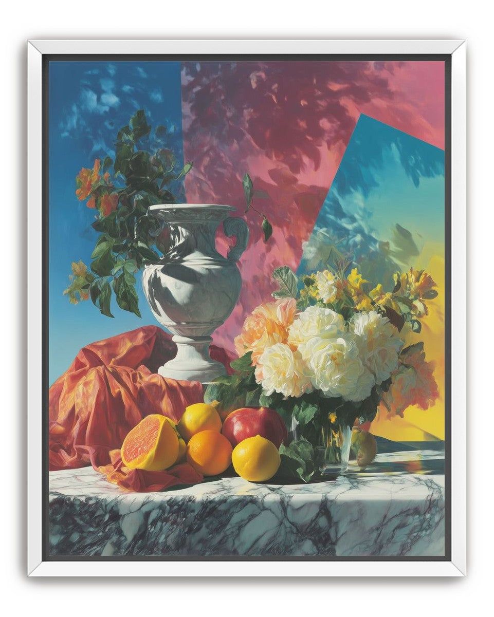 Urn and roses in hard light