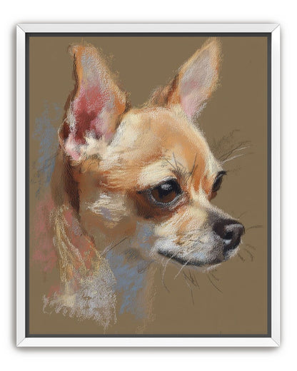 Pastel dog in profile