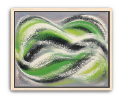 Green bands under white spray