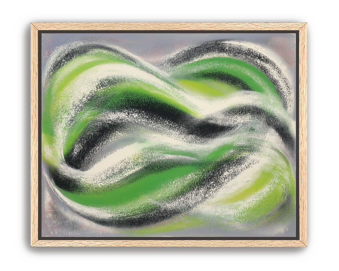 Green bands under white spray