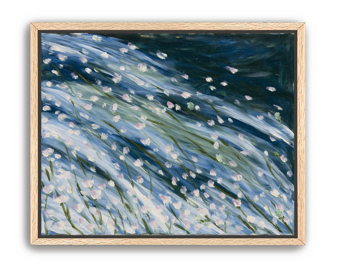Flowers in a blue rush