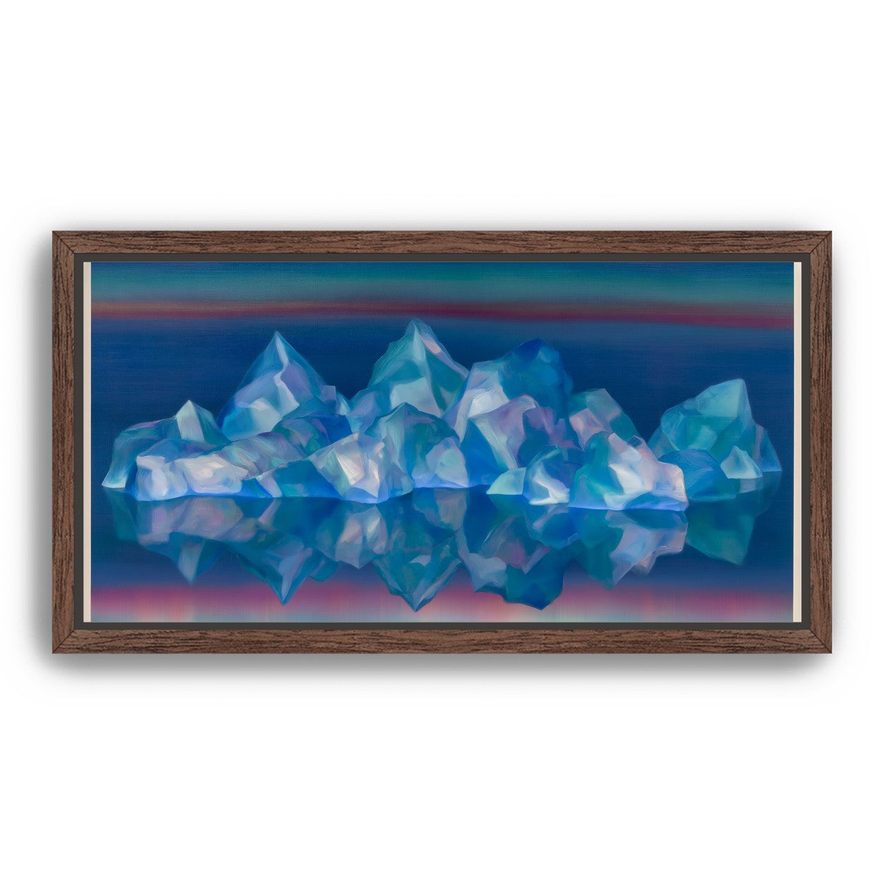 Icebergs in banded twilight