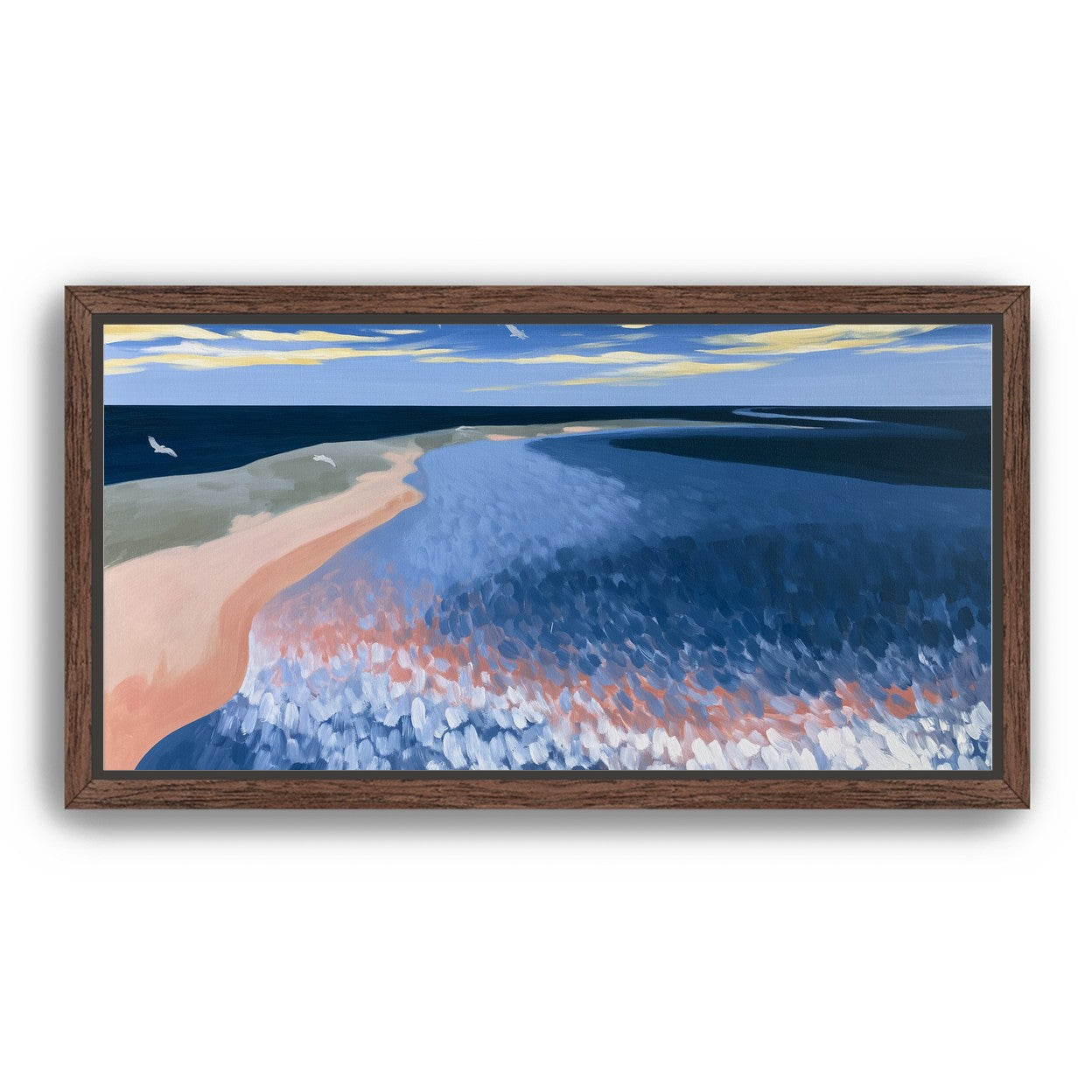 Pale sand in blue water
