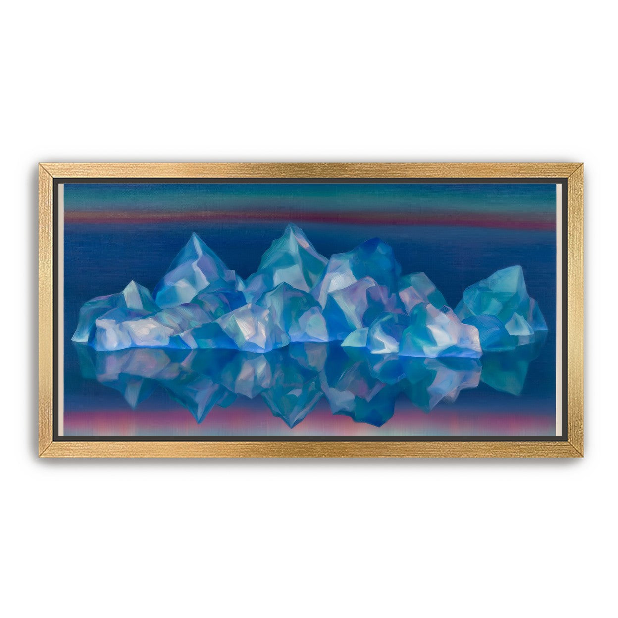 Icebergs in banded twilight