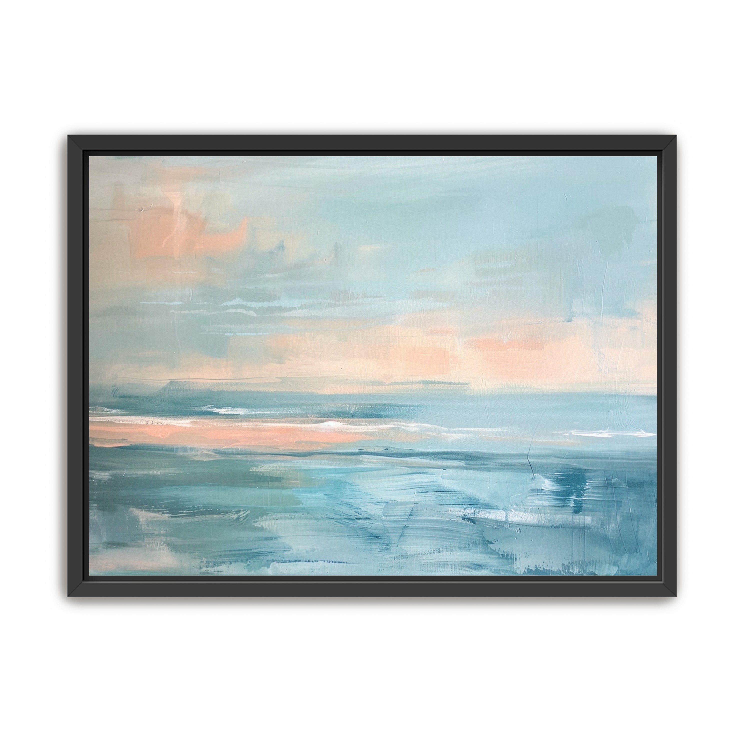 Peach light on blue sea