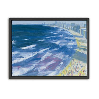White surf along the skyline