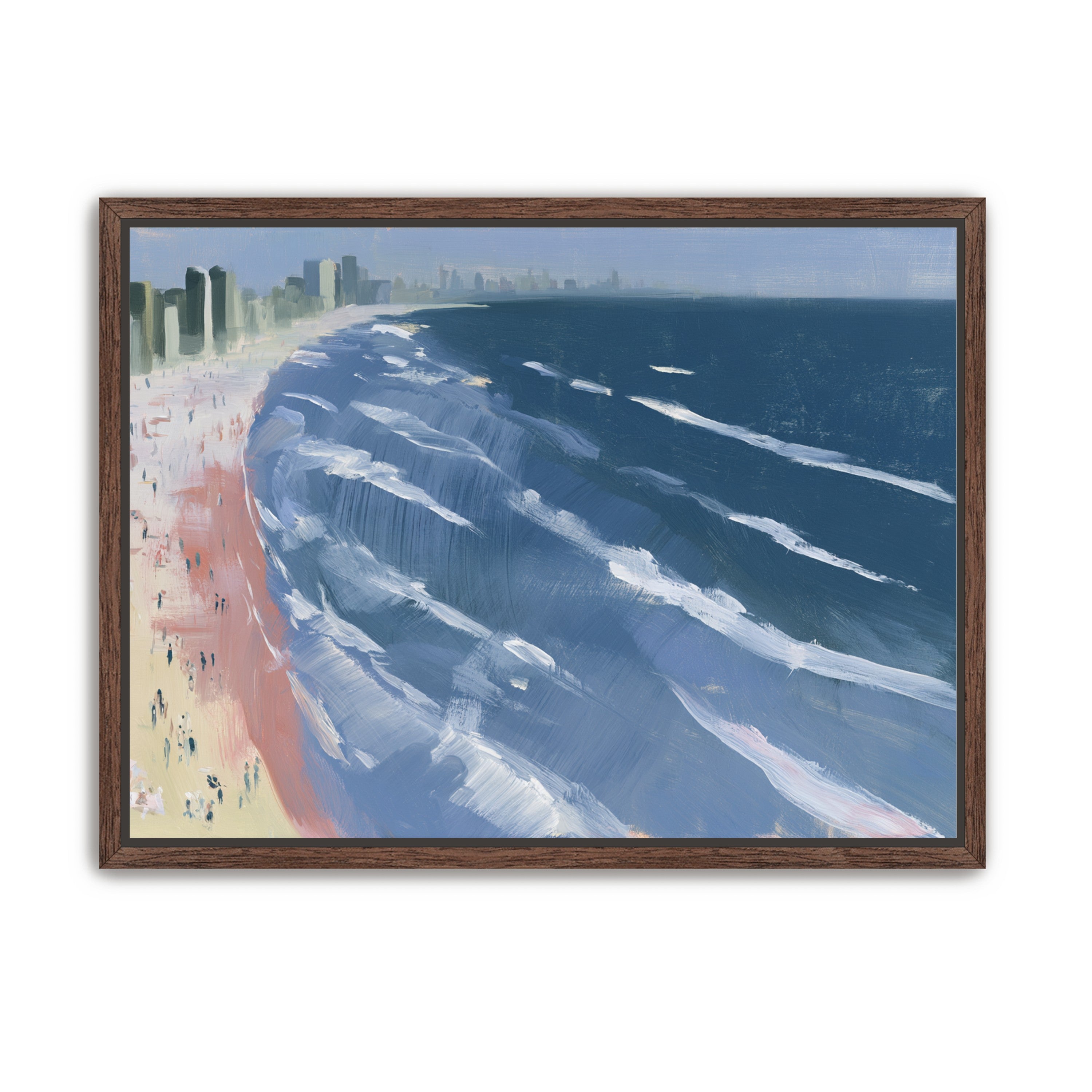 White surf on blue water