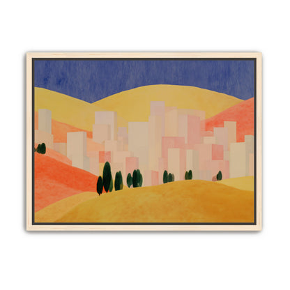 Blue sky over peach city
