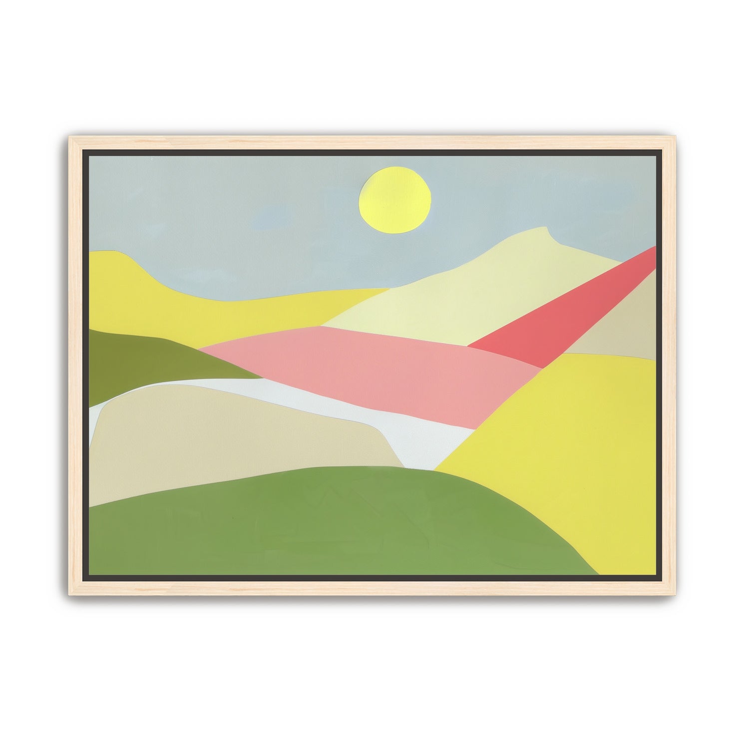 Yellow sun over red fields
