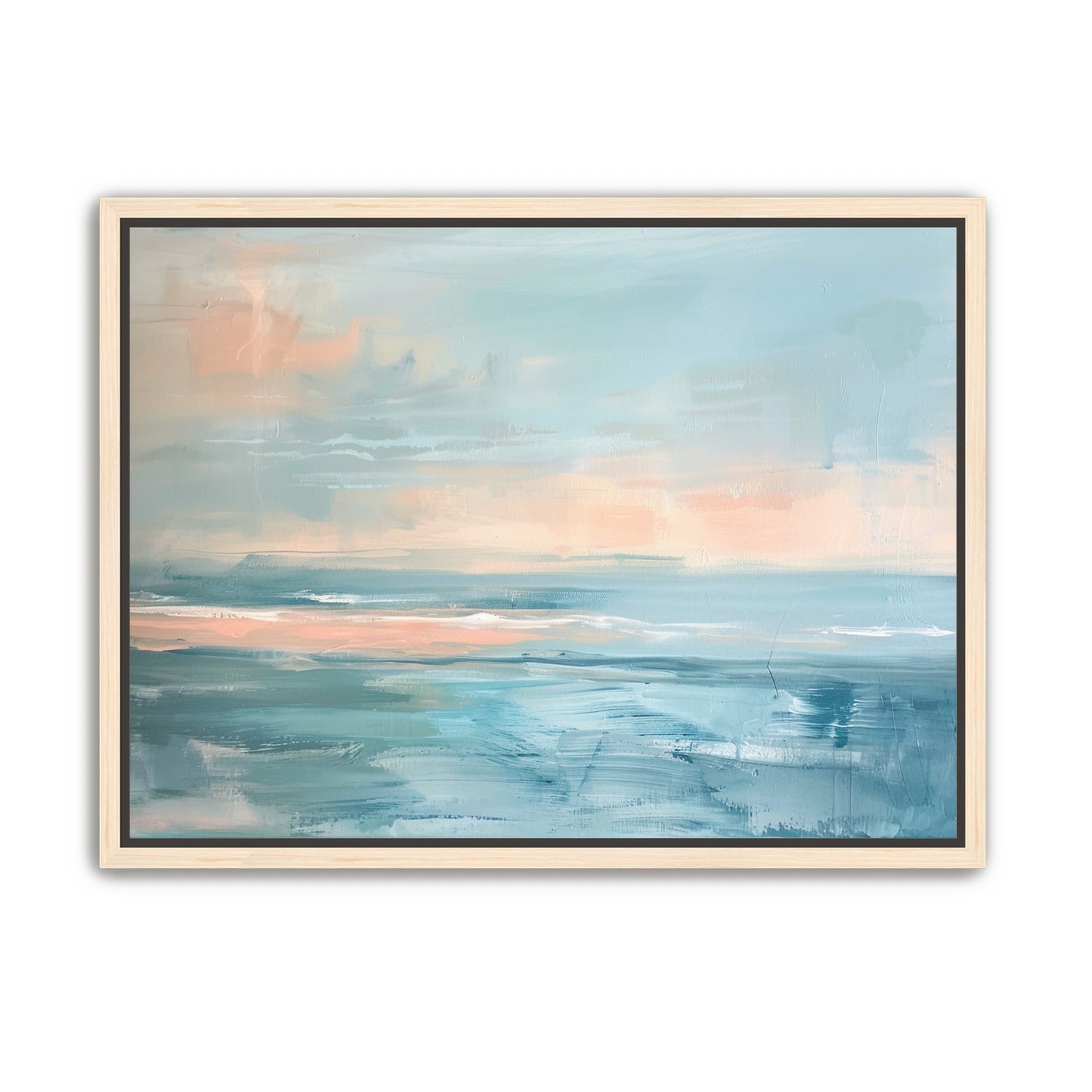 Peach light on blue sea
