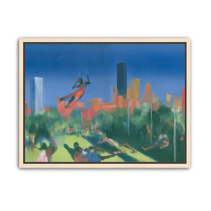 Swinging over the city park