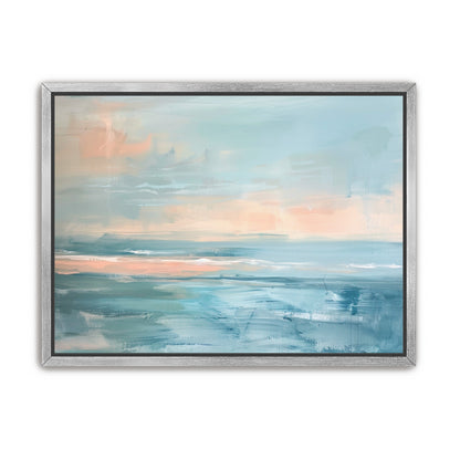Peach light on blue sea