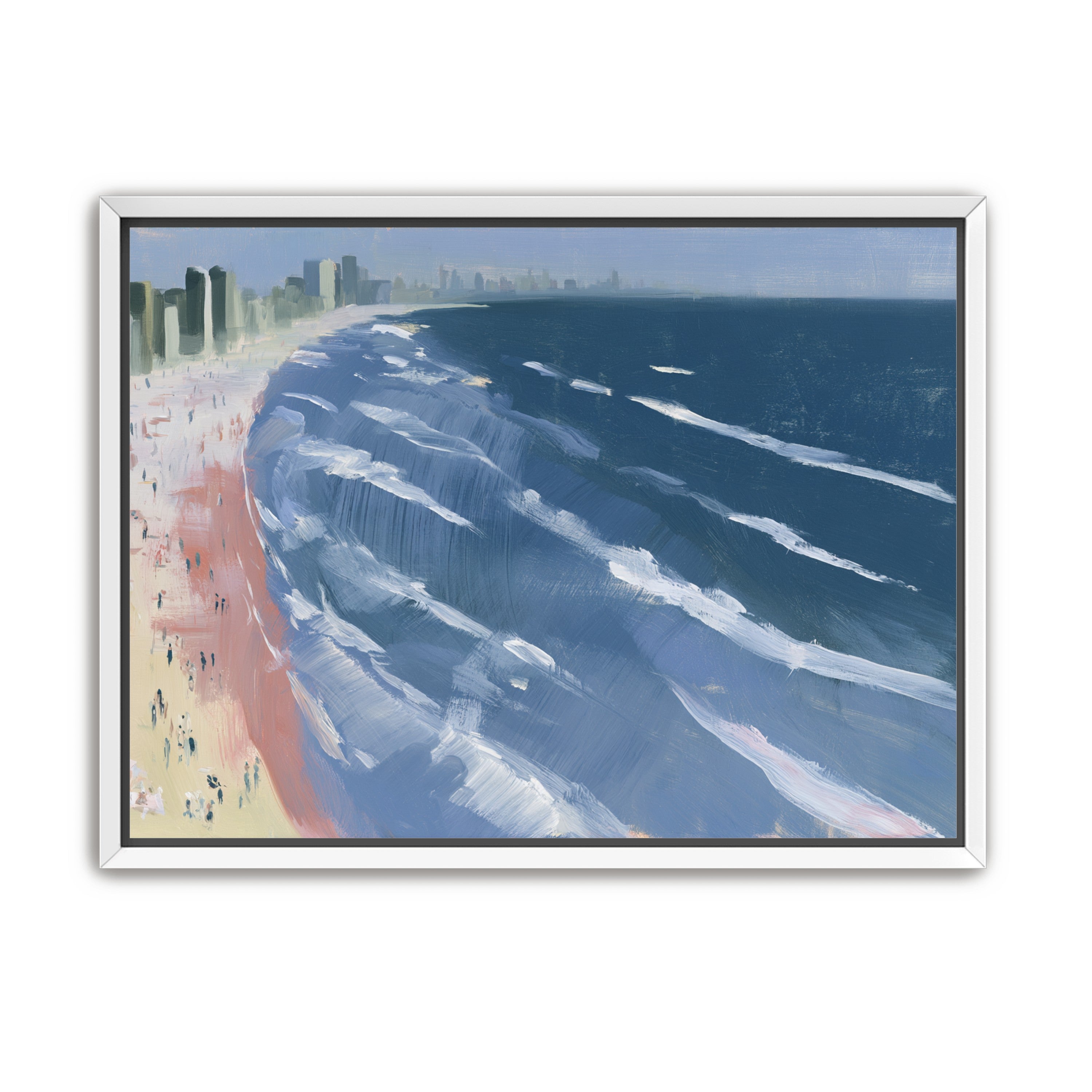 White surf on blue water