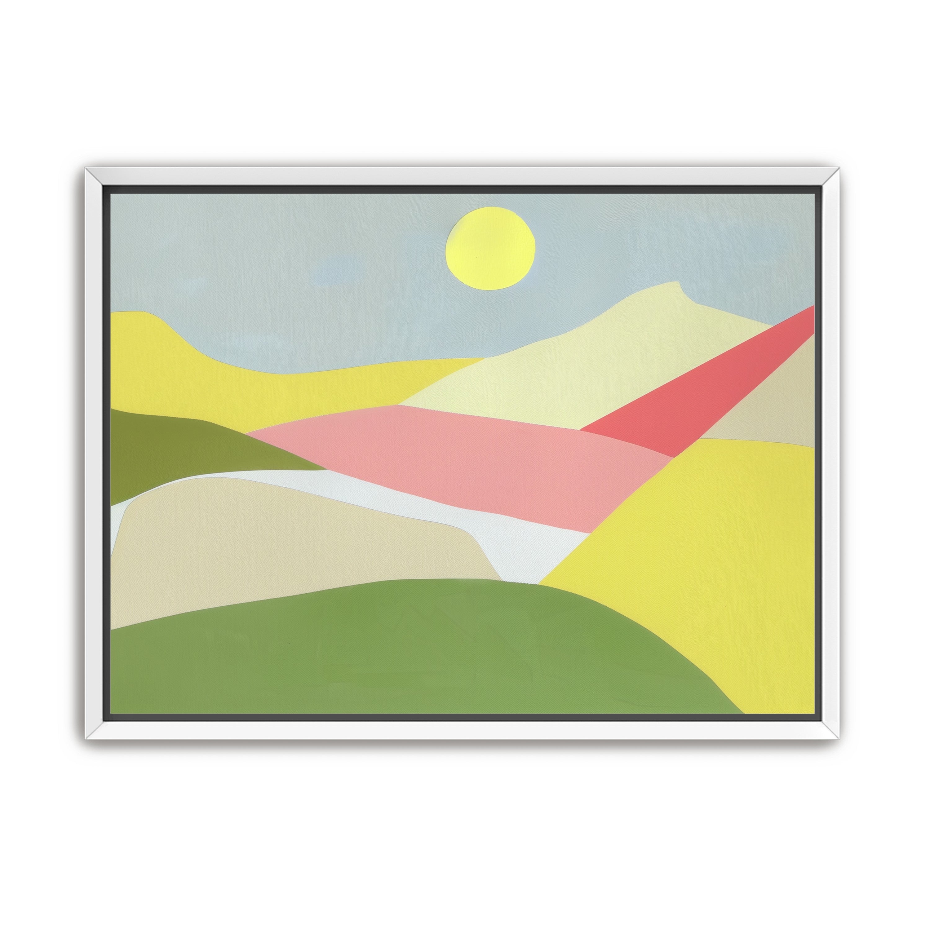 Yellow sun over red fields