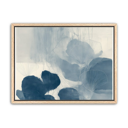 Fan leaves in blue wash