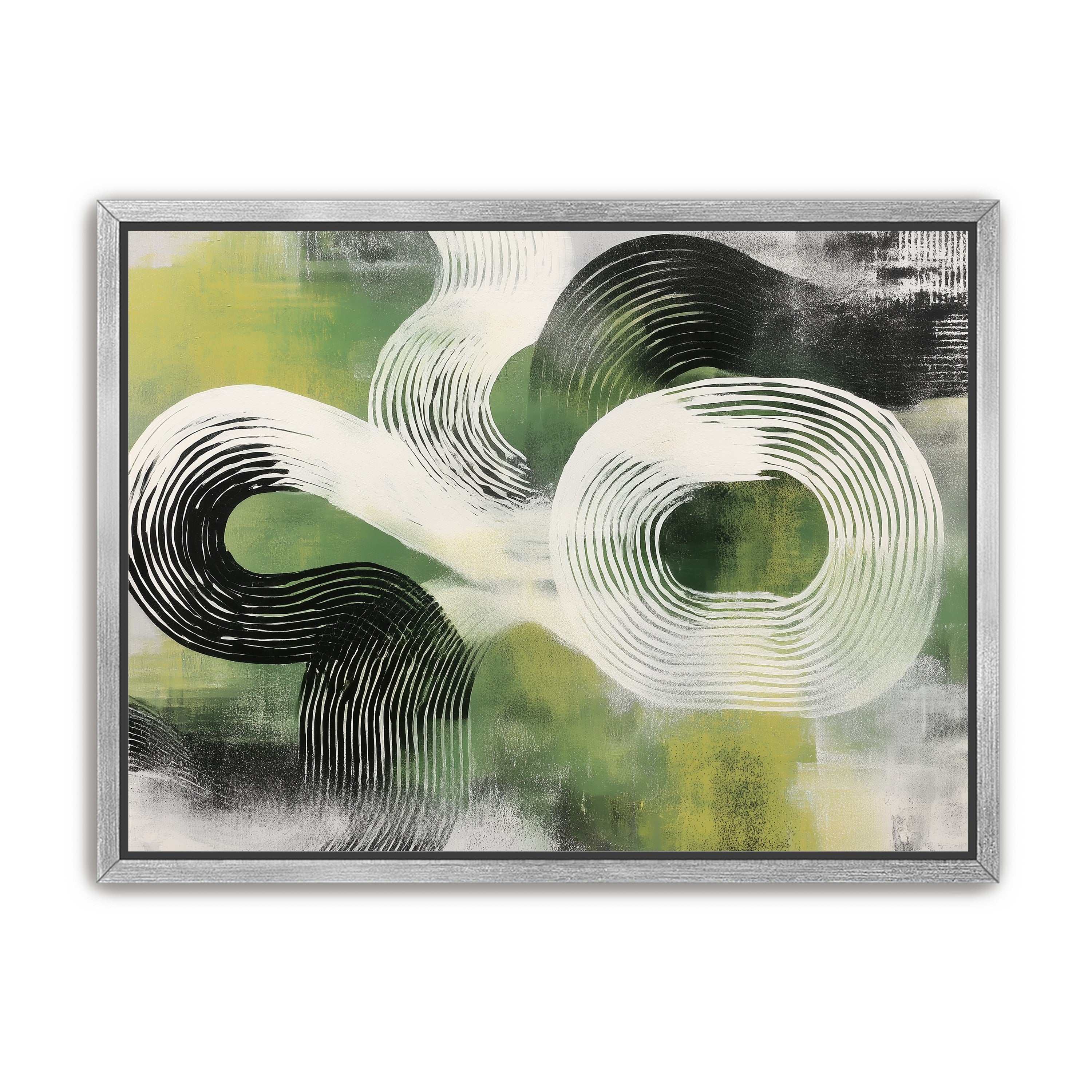 White arcs across green field