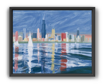Sailboats before the skyline