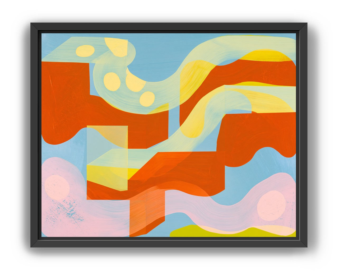 Orange bands within blue field