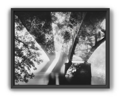 Steel Bridge Over a Slow River in Sunlight