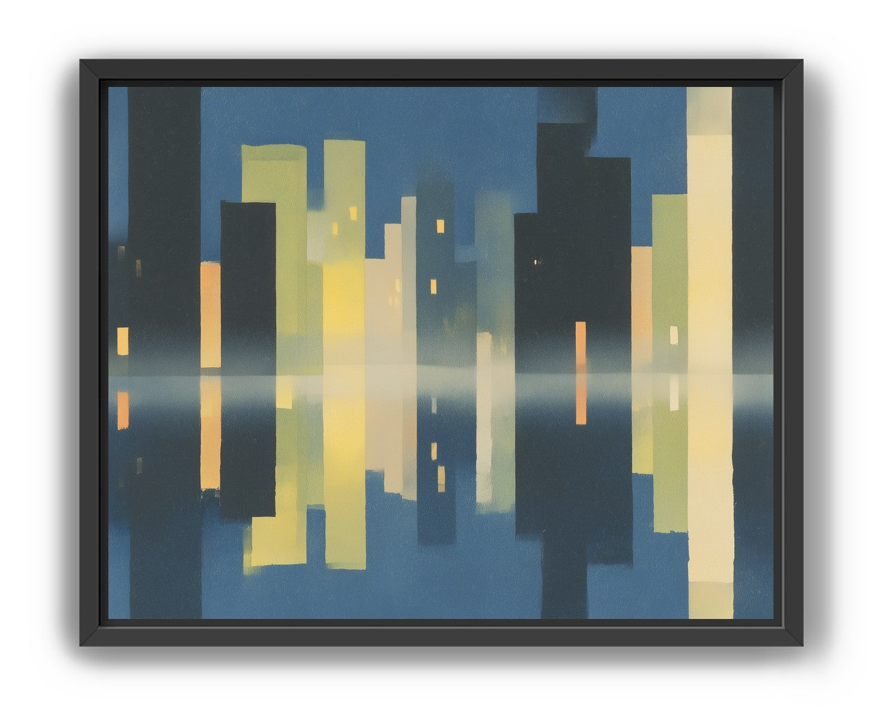 Night towers in still water
