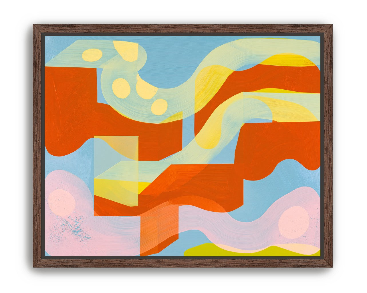 Orange bands within blue field