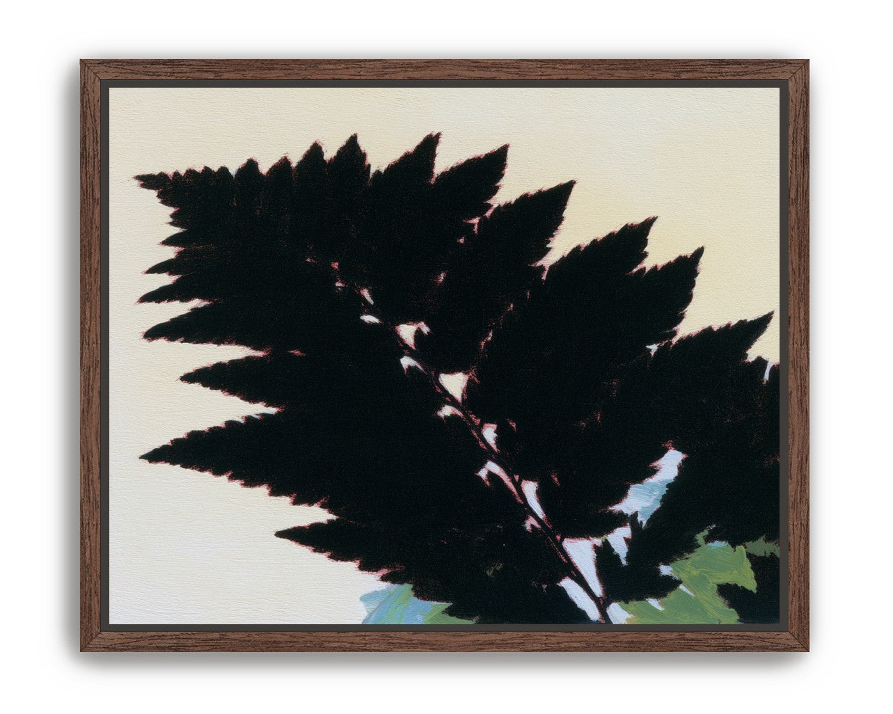 Black leaves on pale ground