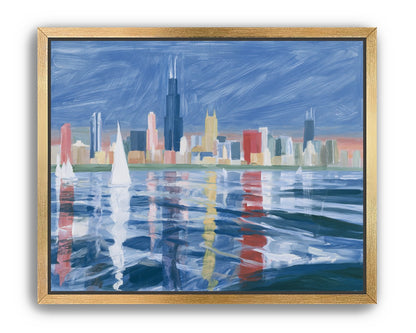 Sailboats before the skyline