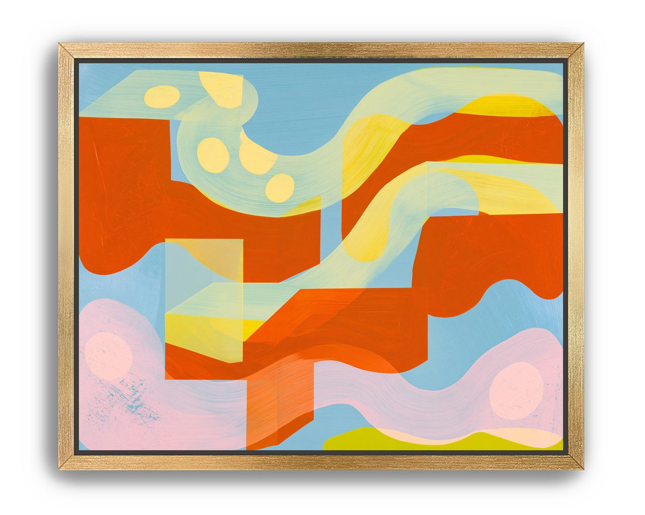 Orange bands within blue field