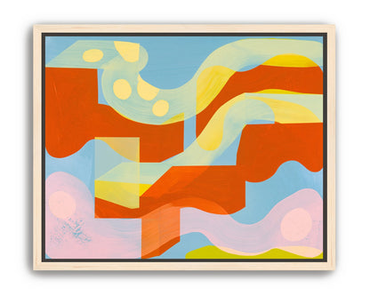 Orange bands within blue field