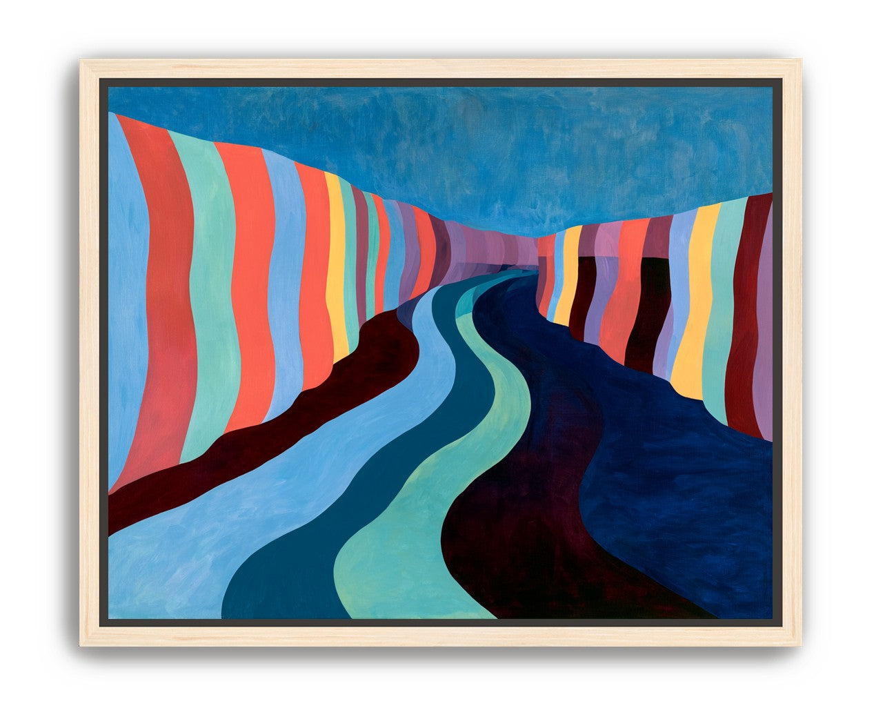 Coral stripes along the bend