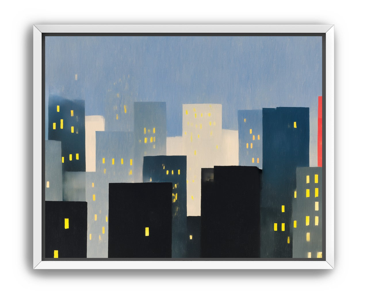 Soft windows in blue towers