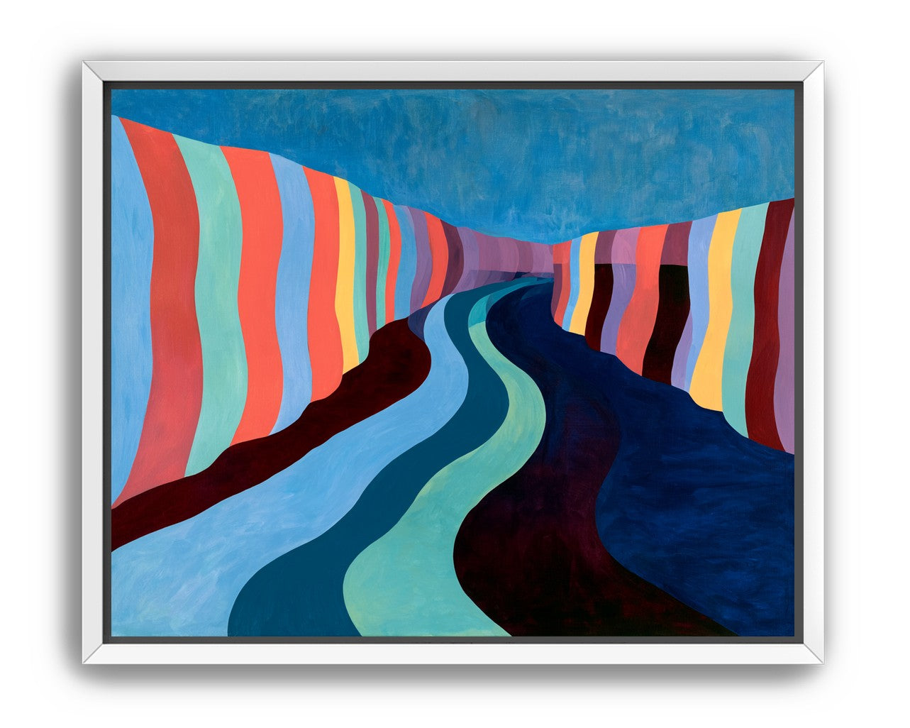 Coral stripes along the bend