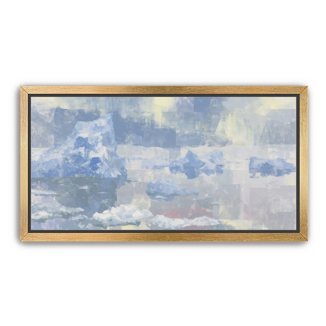 Blue shadows on drifting ice