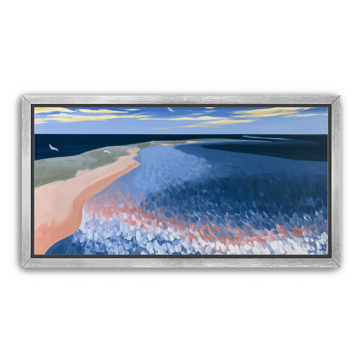 Pale sand in blue water