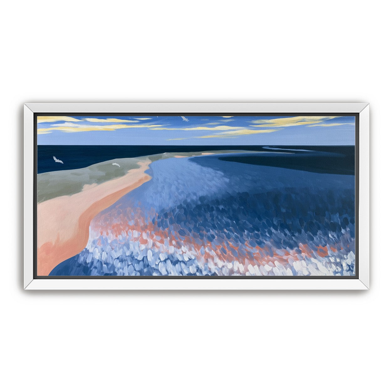 Pale sand in blue water