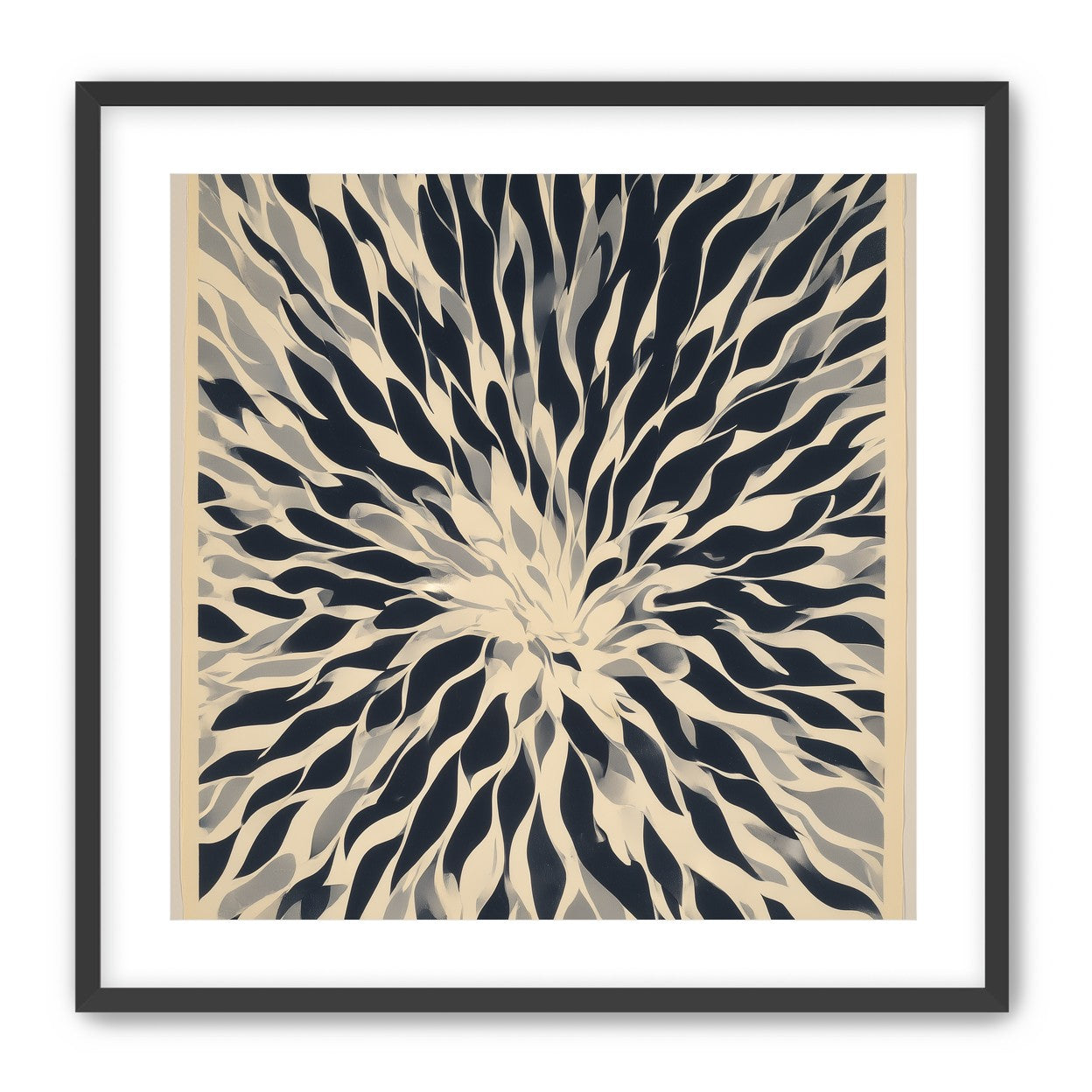 Dark forms around a white center
