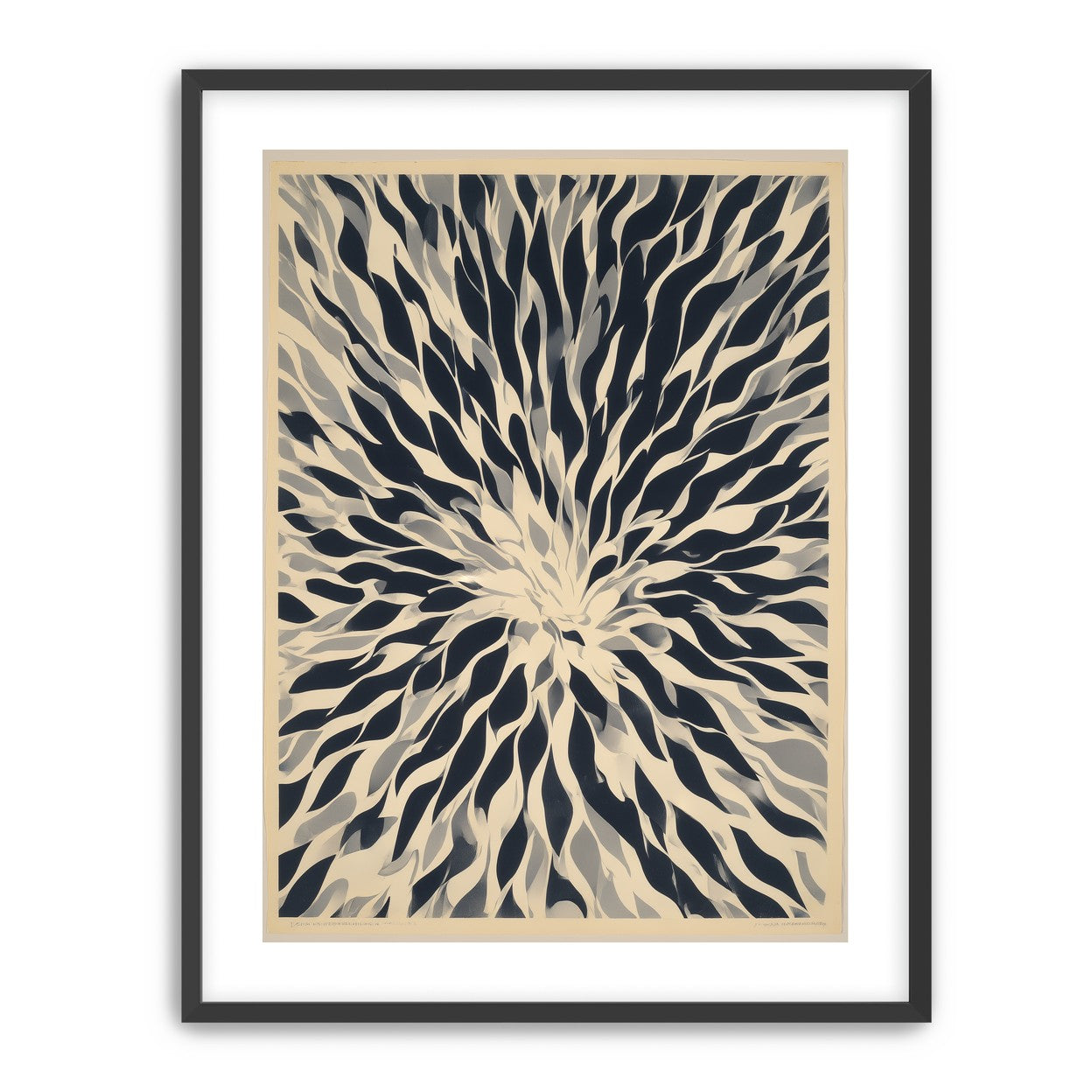 Dark forms around a white center
