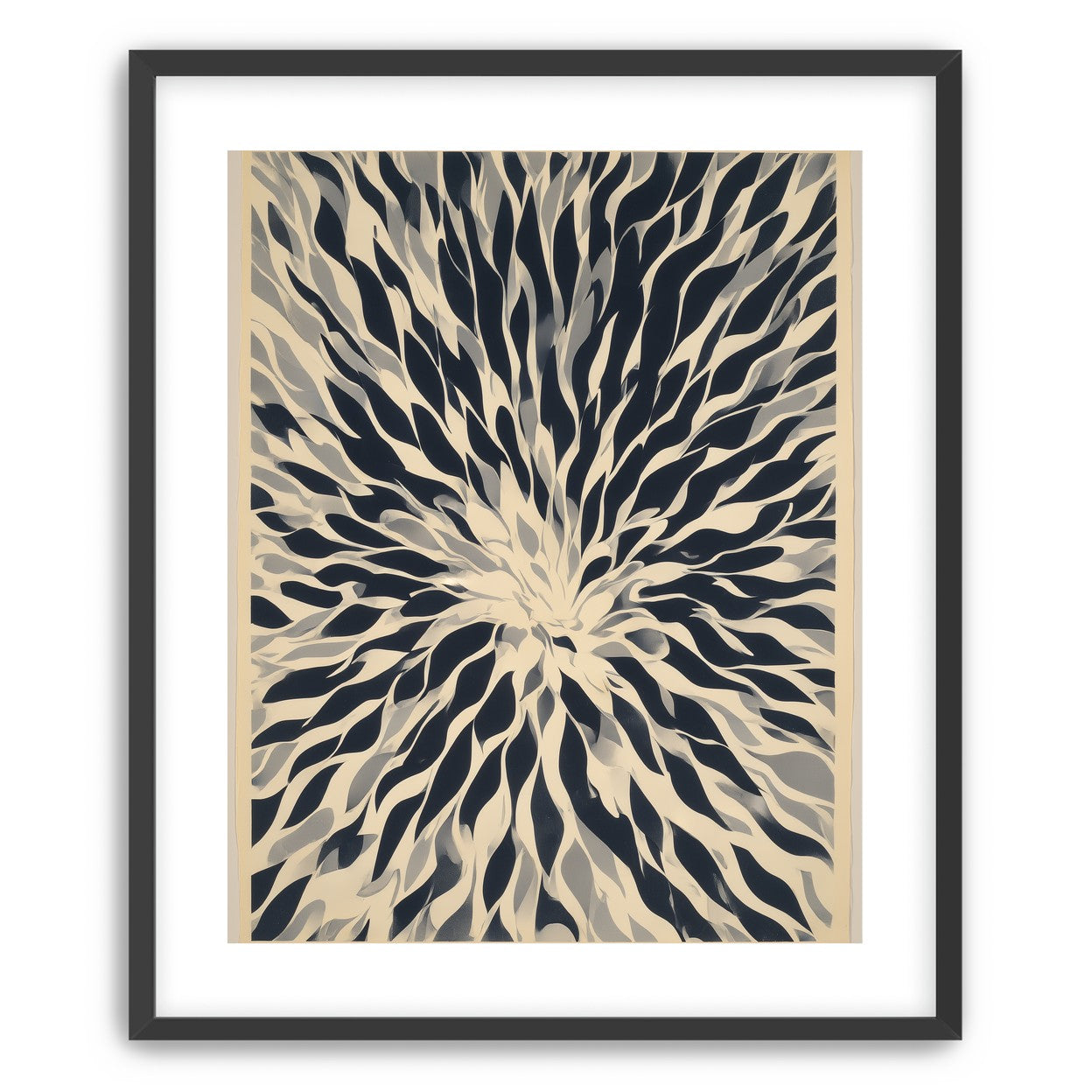 Dark forms around a white center