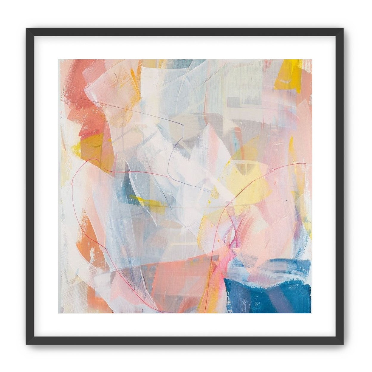 Non-Representational: Pale layers with a red loop