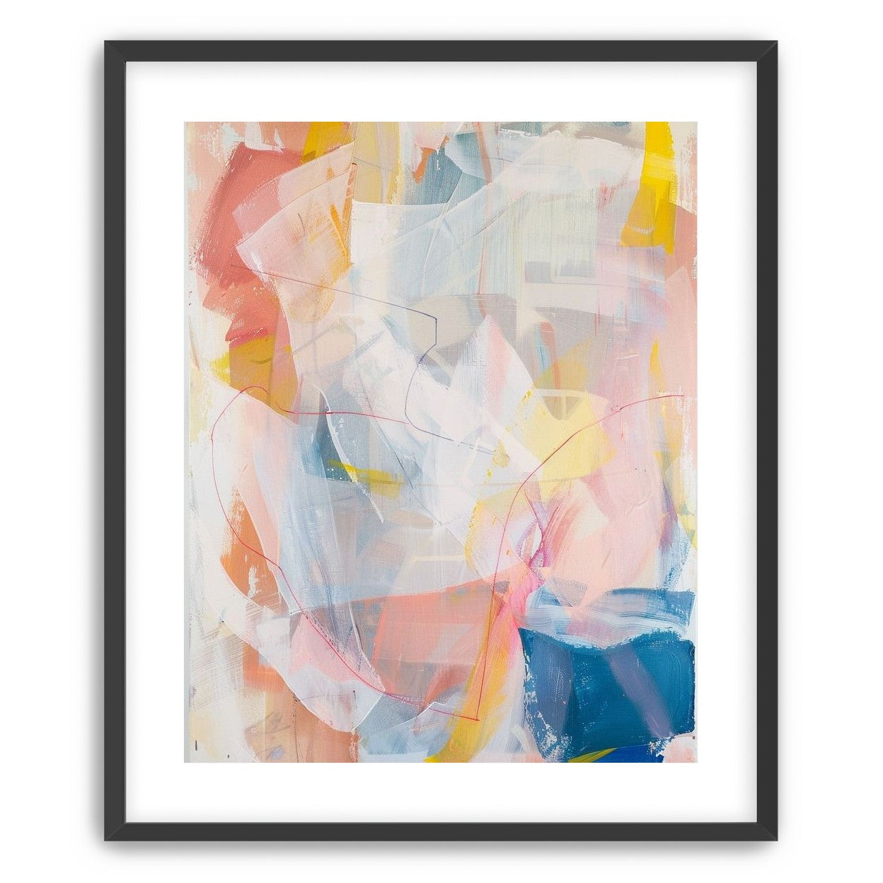 Non-Representational: Pale layers with a red loop