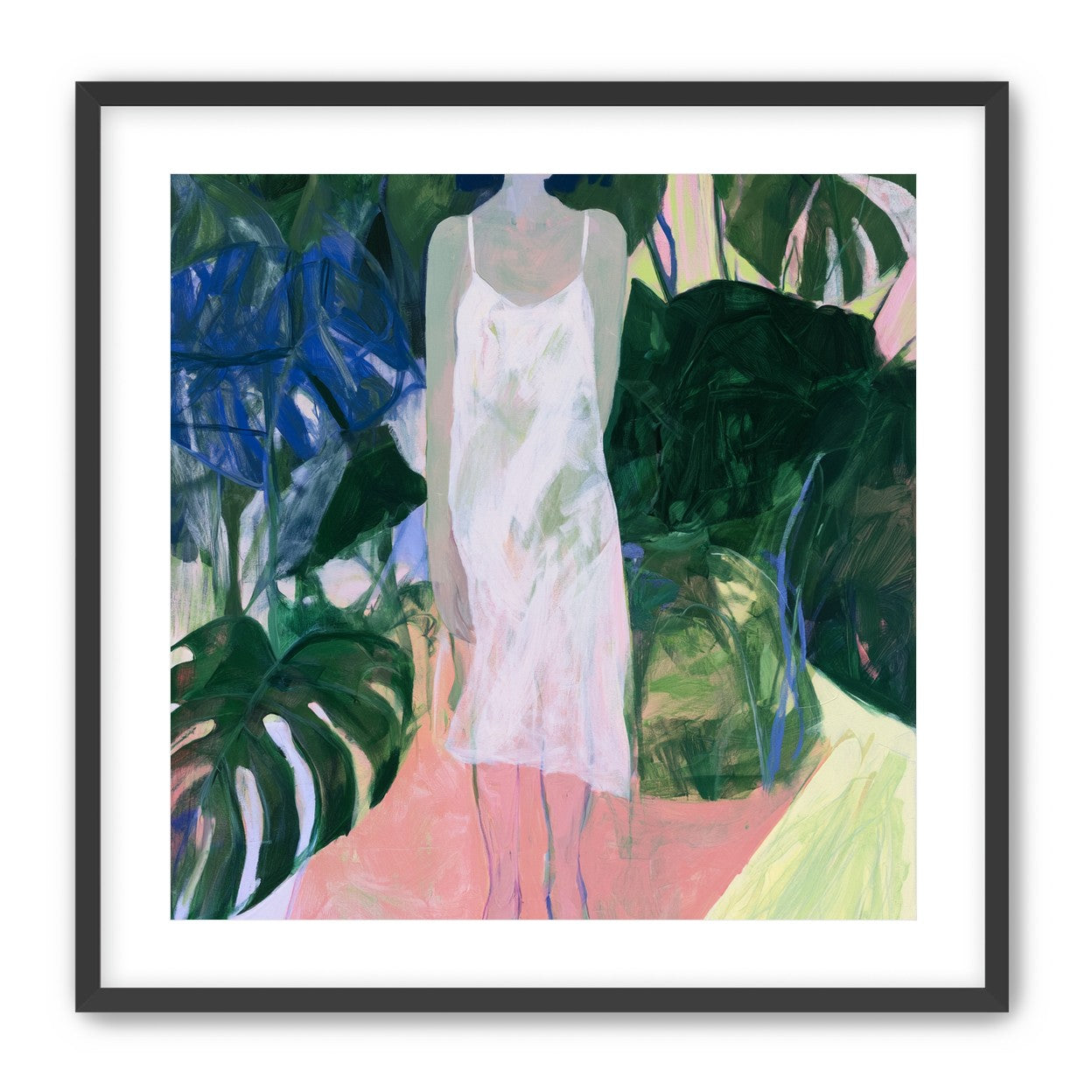 White slip in green shade