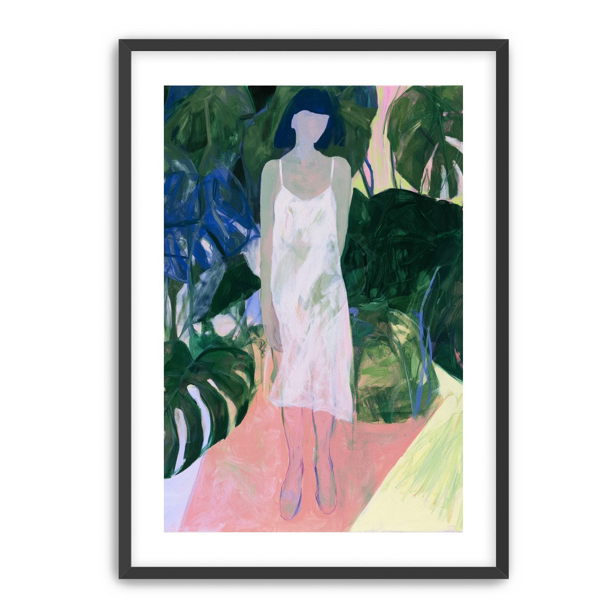 White slip in green shade