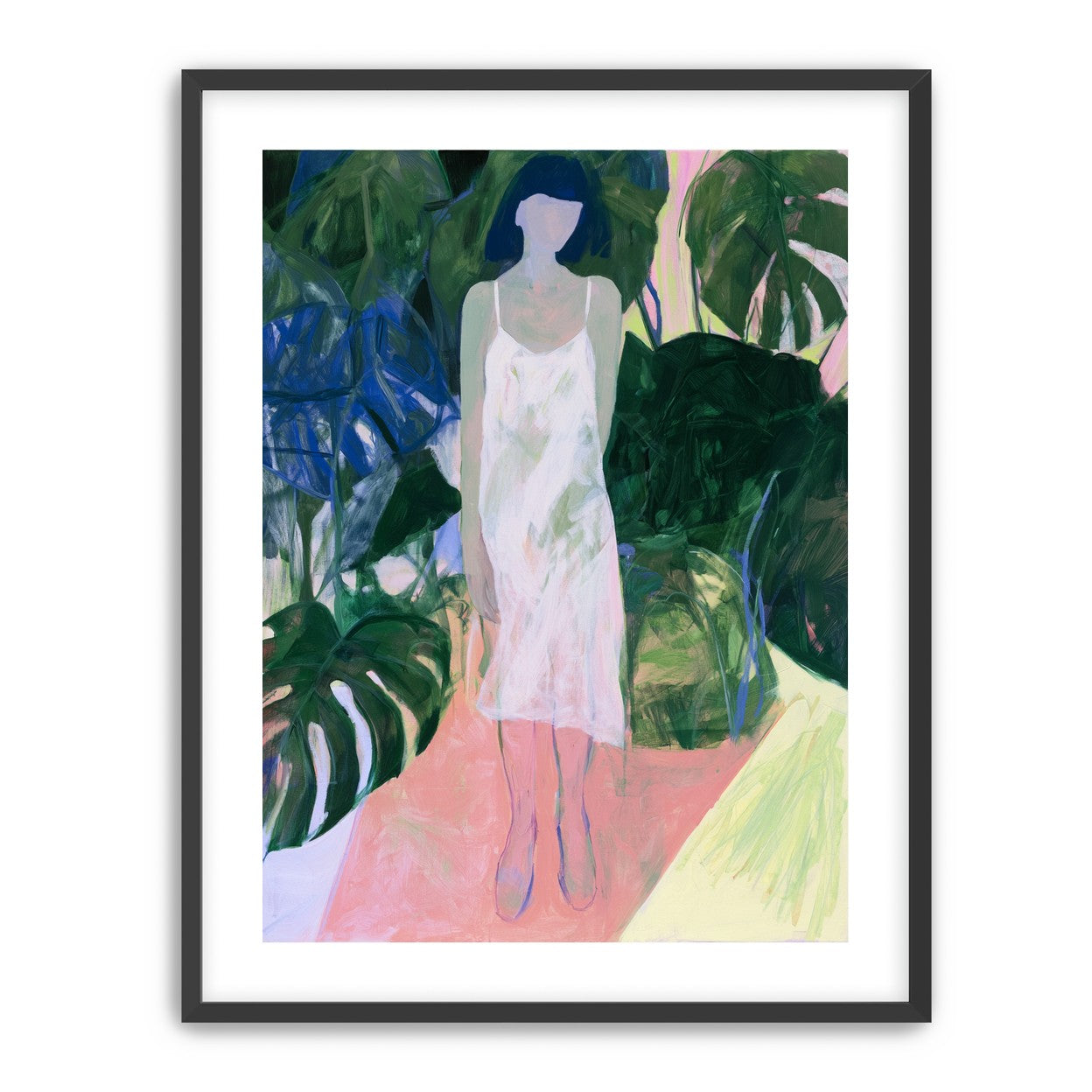 White slip in green shade