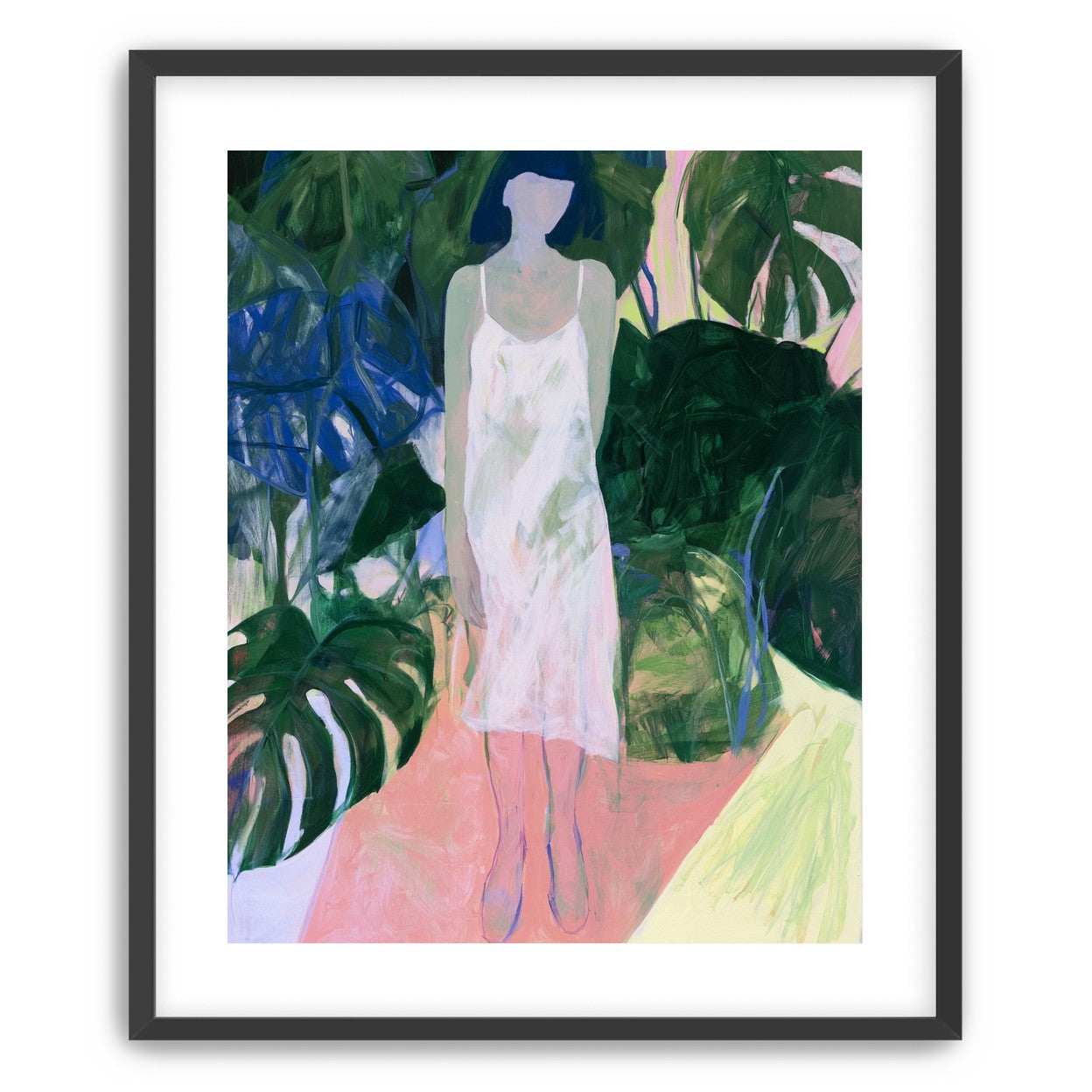 White slip in green shade