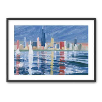 Sailboats before the skyline