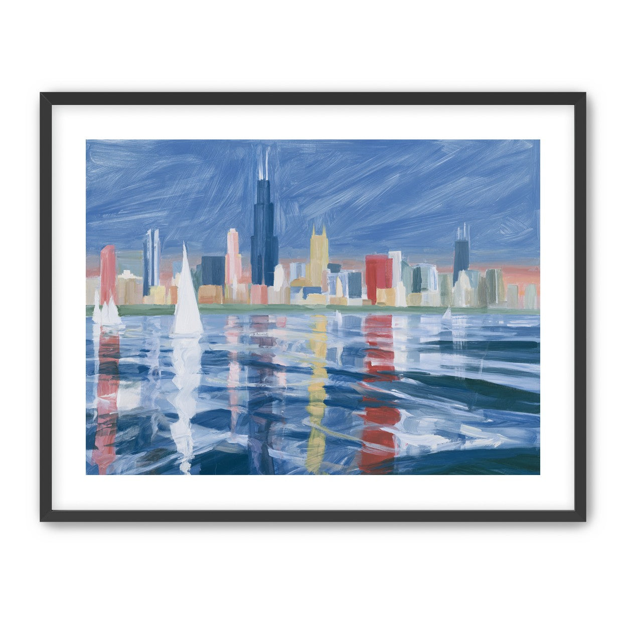 Sailboats before the skyline
