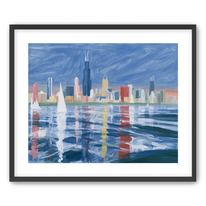 Sailboats before the skyline
