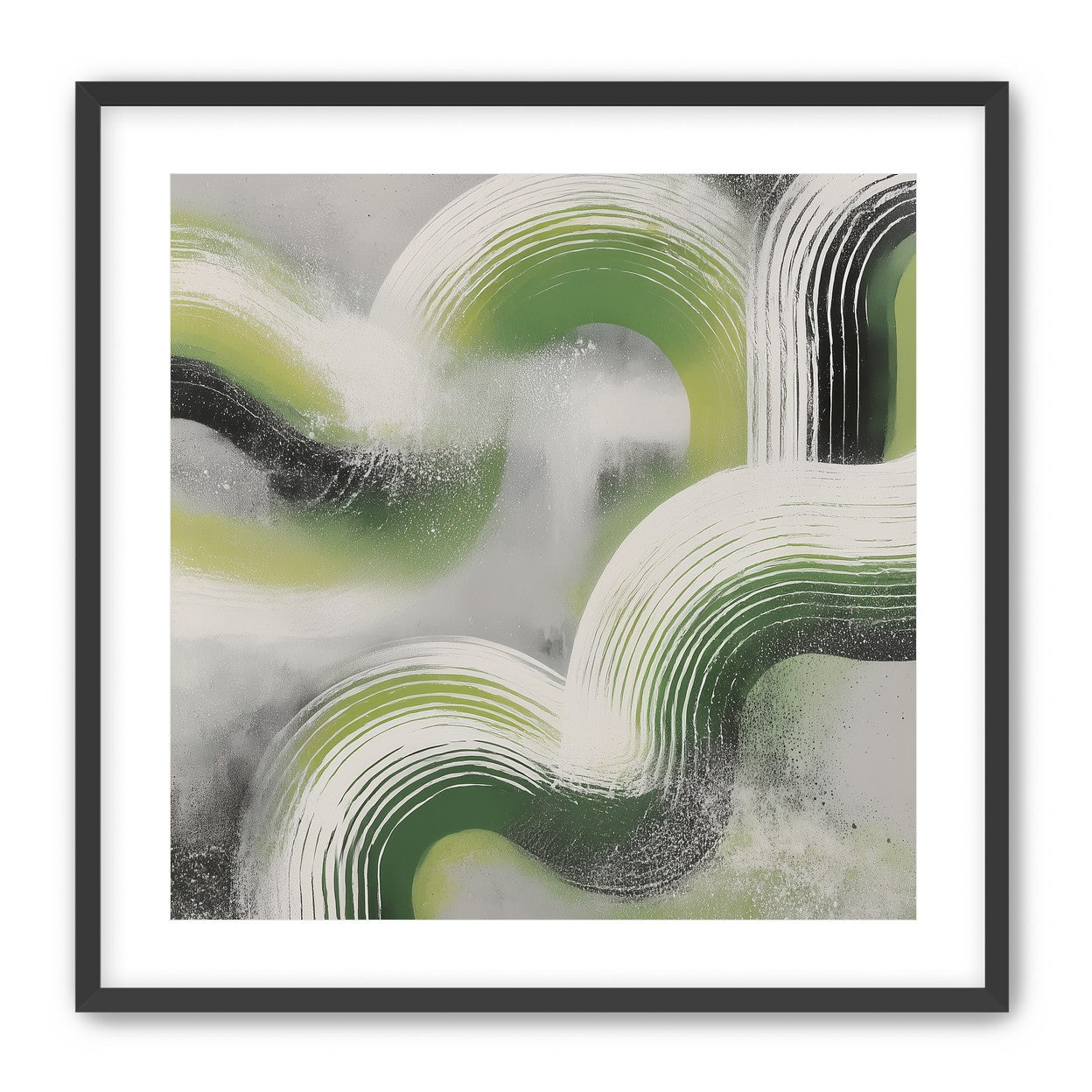 White arcs in green haze