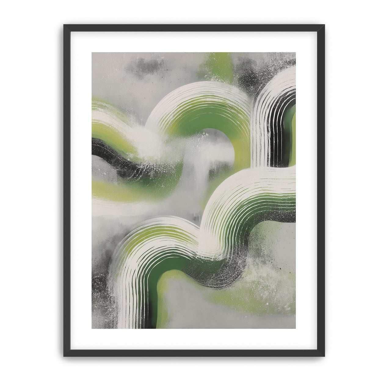 White arcs in green haze